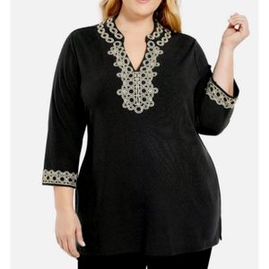 Charter Club Women's Black, Tunic Blouse